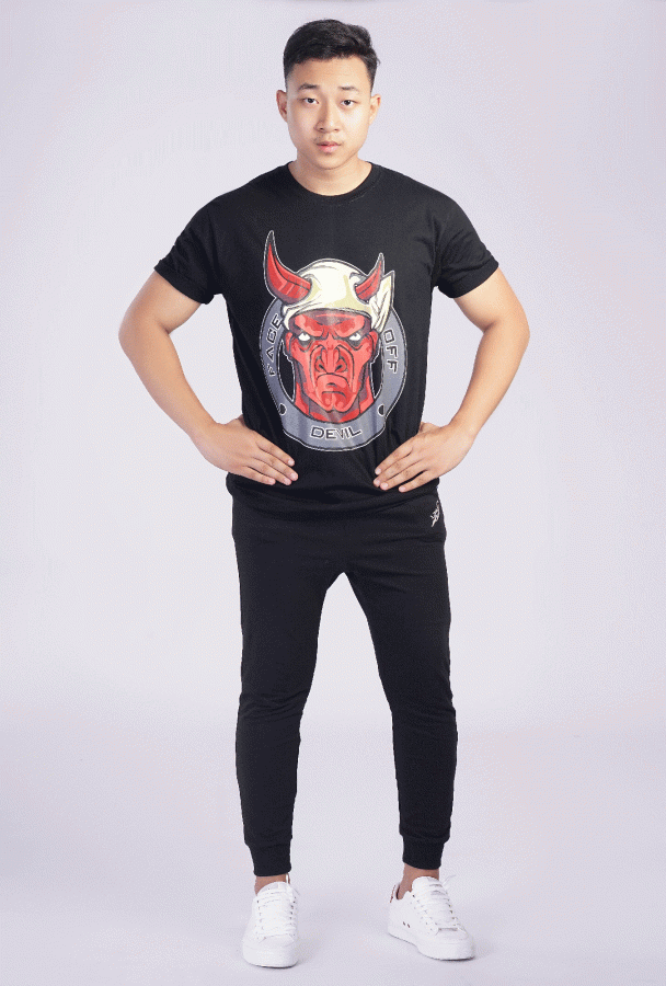 Devil  Design Printed T-shirt (Black)